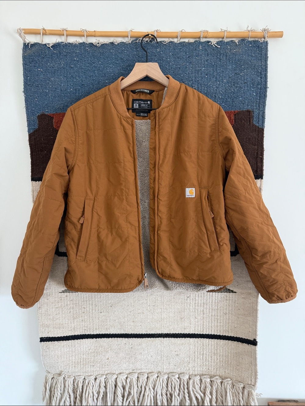 Carhartt Men's Quilted Tan Bomber Jacket